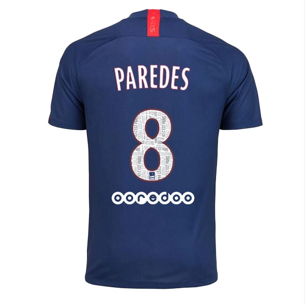 Trikot Paris Saint Germain NO.8 Paredes Heim 2019-20 Blau Fussballtrikots Günstig